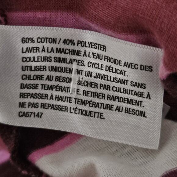 Pink and White Striped Tee Shirt Size Small - Picture 4 of 5
